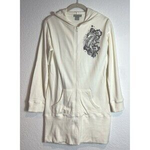 90s Japanese Tourist Hoodie Vintage Hoodie Cream & Black Sz Large